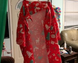 Festive Red Button Down Shirt